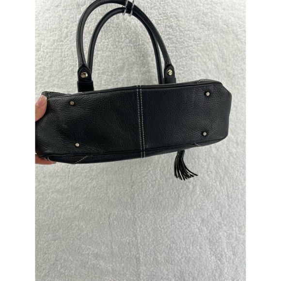 Kate Spade New York Womens Satchel Handbag Black Snap Phone Pocket Tassel M - Picture 3 of 12